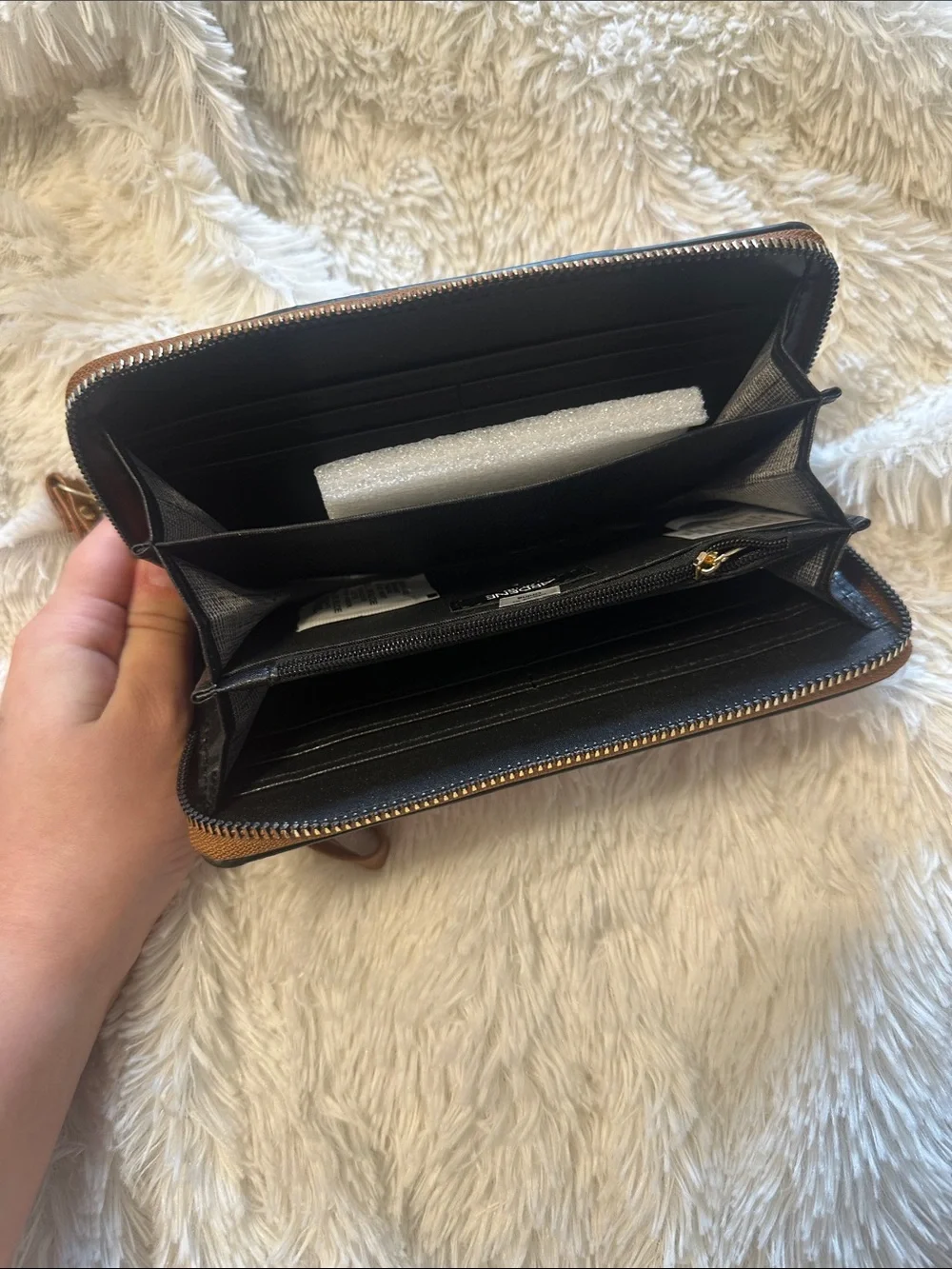 Ardene Floral Pink and Brown Wristlet Wallet